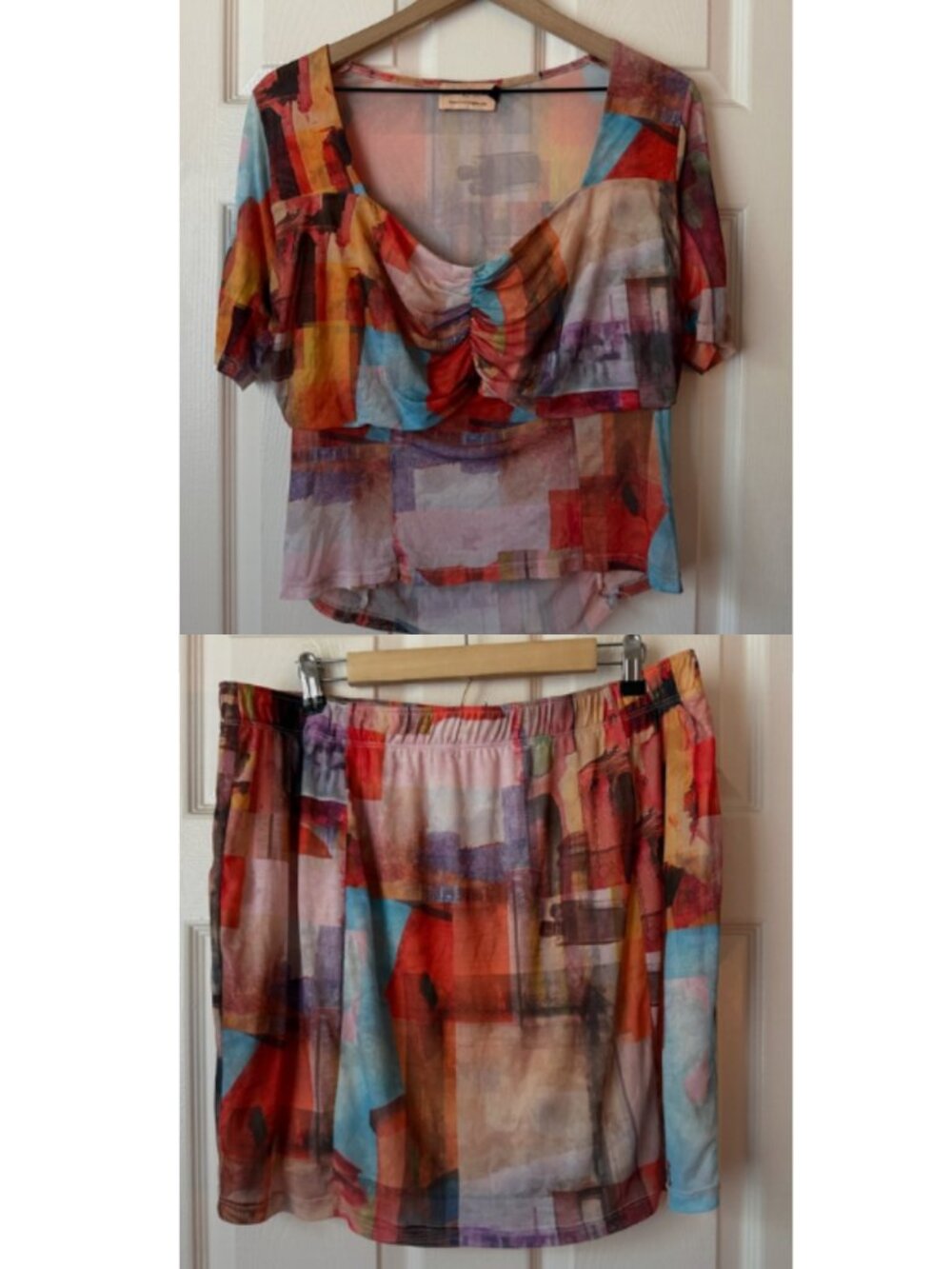 What Lo Wants Set Hailey Skirt & Audrey Top in Sicily Mesh Print size 2X/3X